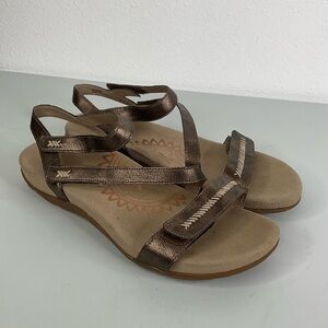 Aetrex Gabby Quarter Strap Sandal Bronze Size 10